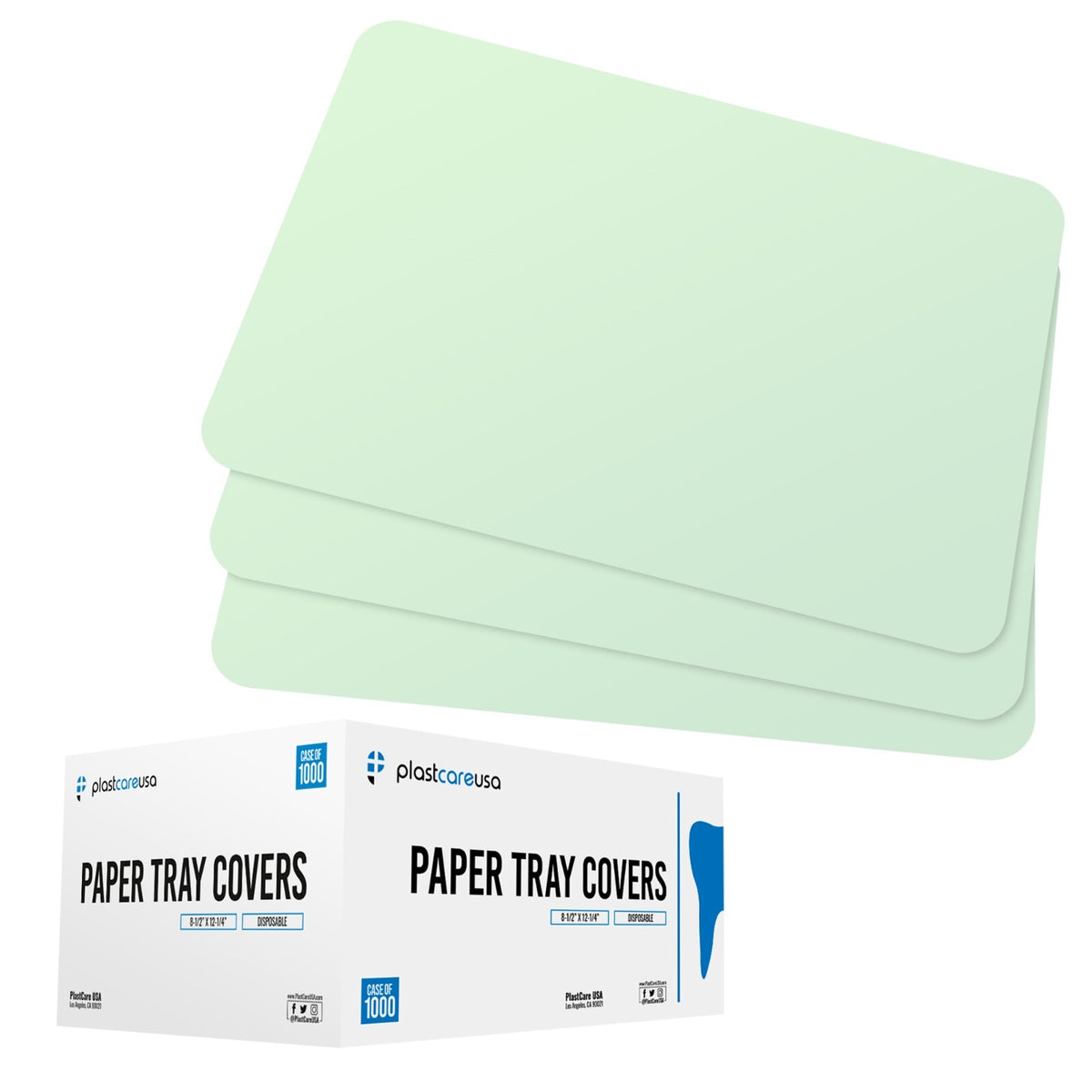 Green Paper Tray Covers for Size B Dental Trays, 8.25 x 12.25 in – Case of 1000