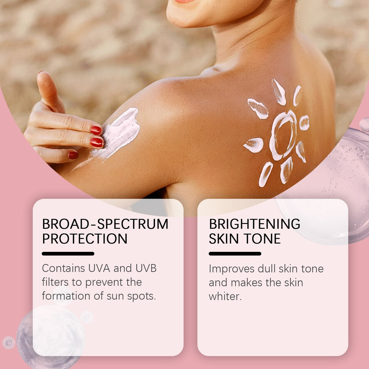 SPF 50 Face & Body Sunscreen with Brightening Niacinamide & Glutathione - Pack of 1/2/4