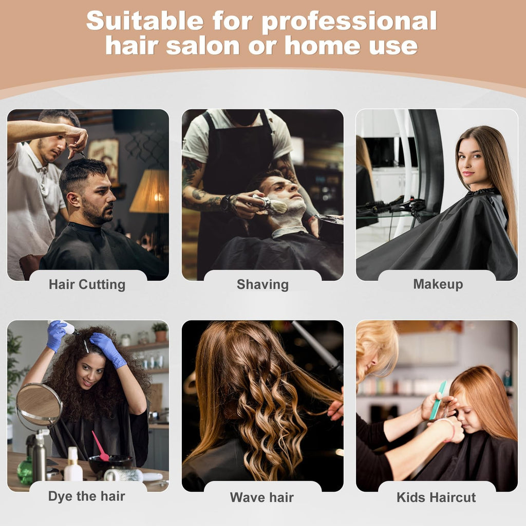 Hair Cutting Cape with Adjustable Snap - Professional Salon & Home Use
