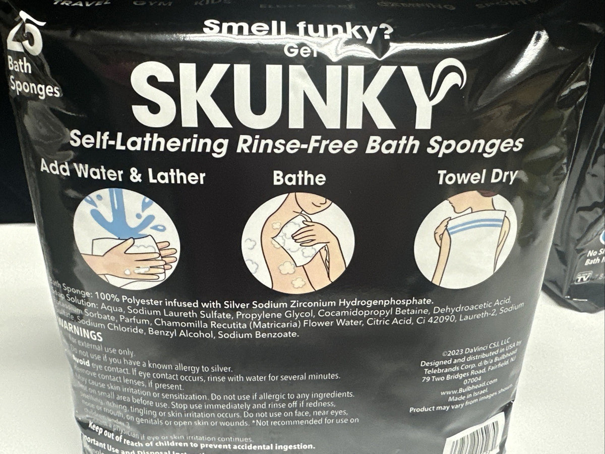 2 Pack Hypoallergenic No Rinse Bathing Wipes for Adults & Elderly - 50 Total