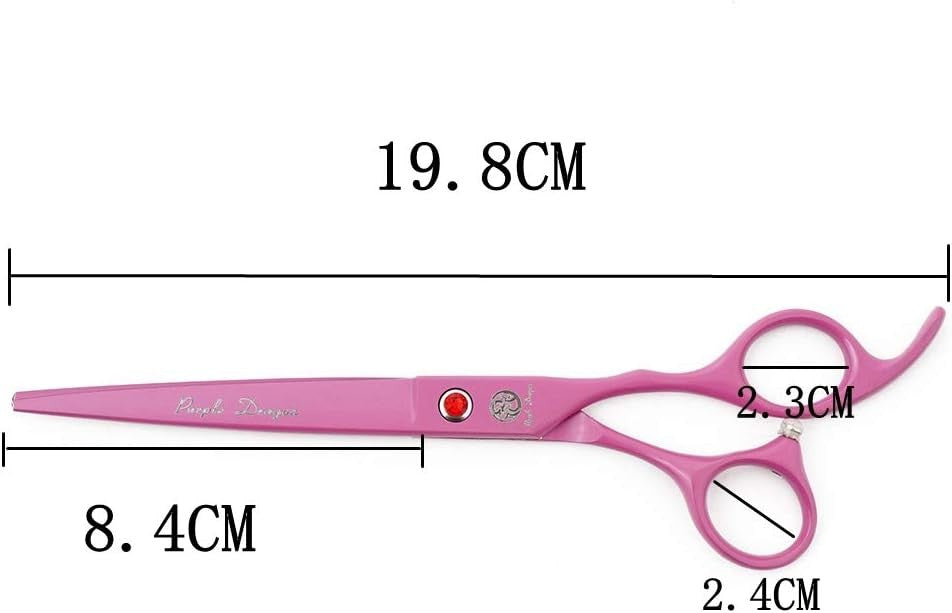 Pet Grooming Scissors 7 Inch Pink Stainless Steel Curved Shears for Dogs & Cats