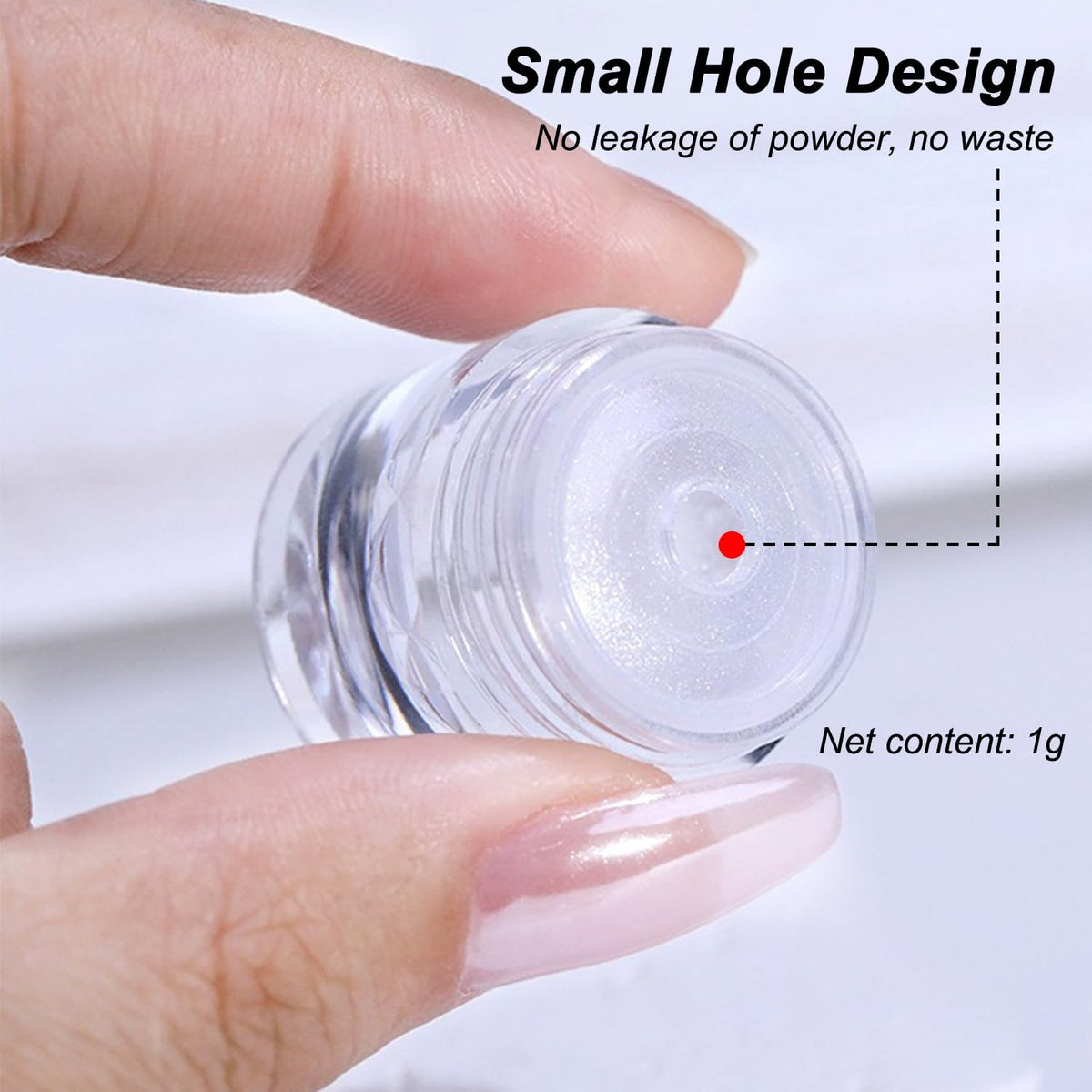 White Pearl Chrome Nail Powder for Gel Nails - Clear Glazed Donut Finish