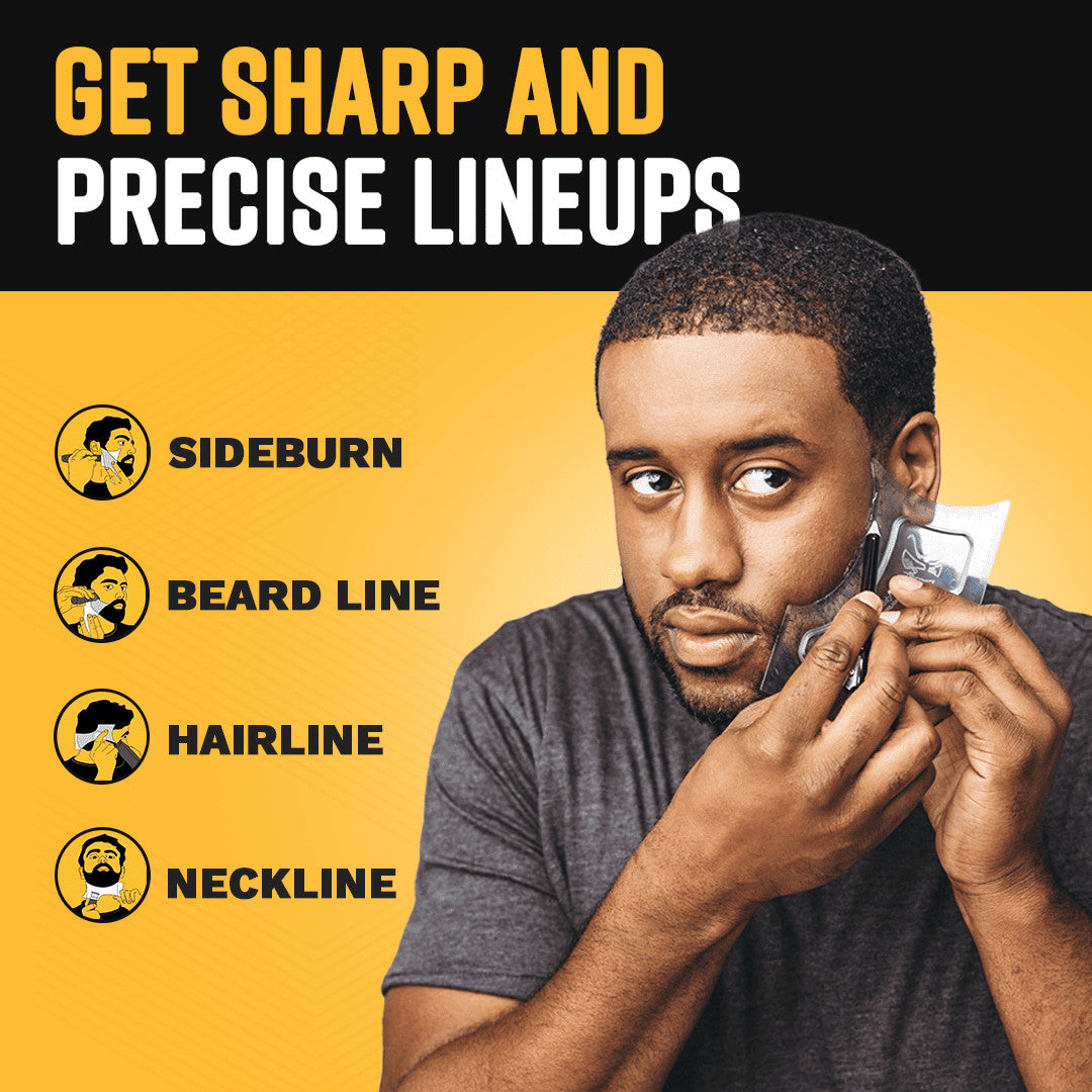 Facial Hair Shaping & Edging Tool with Guide and Bonus Pencil