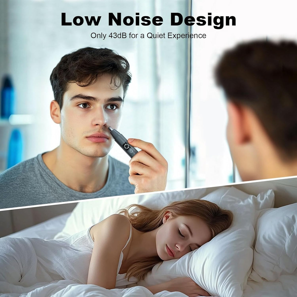 Wireless Waterproof Ear and Nose Hair Trimmer with LED Display and USB Charging