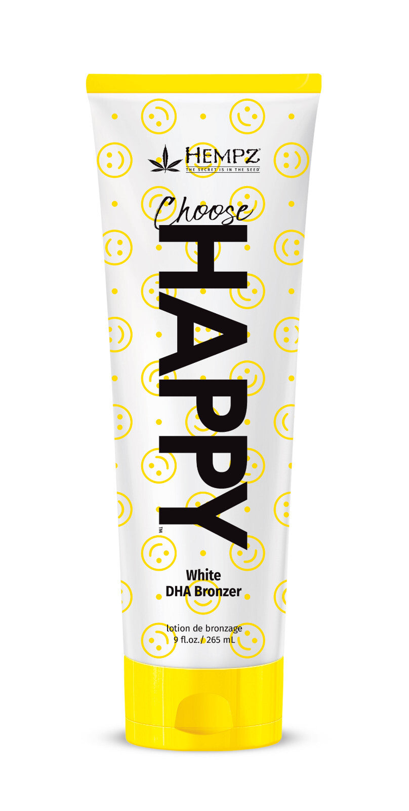 Hempz Choose Happy White DHA Bronzer 9oz - Natural Hemp Body & Face Tanning Lotion