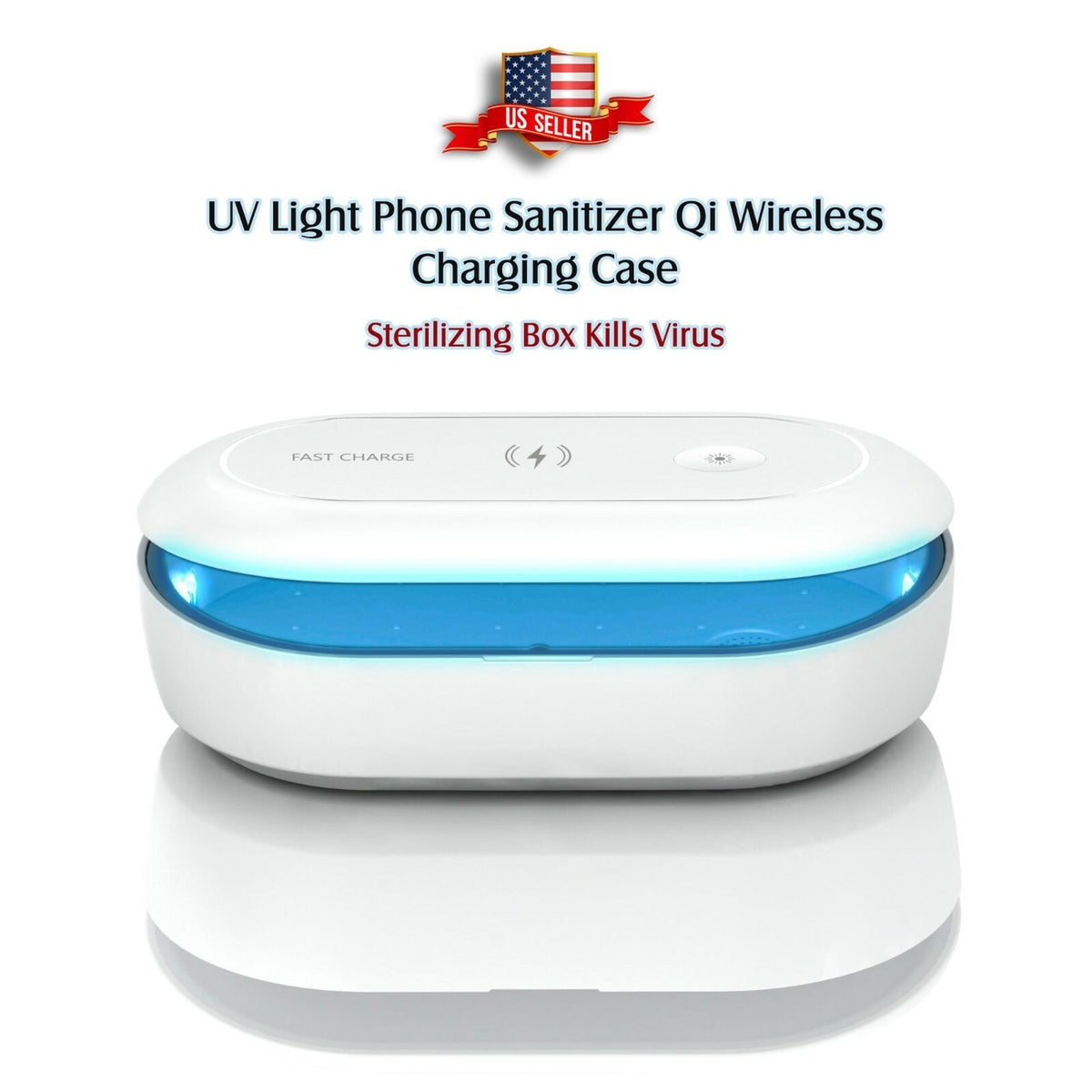 UV Ozone Sterilizer Wireless Charger Box for Cell Phones - Disinfection Case
