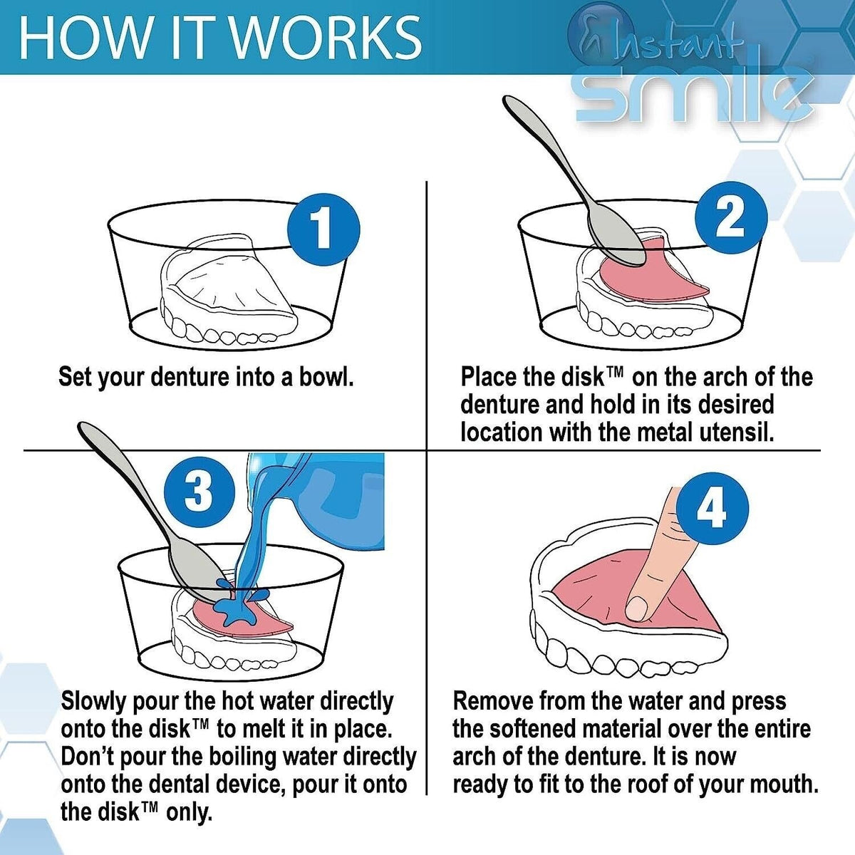 Remoldable Denture Reliner 3 Pack for Secure Fit - Instant Smile