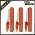 Metal Nail File Set with Sharp Pointed Tips & Leather Sheath Case - 3 Pack, 5 Inch