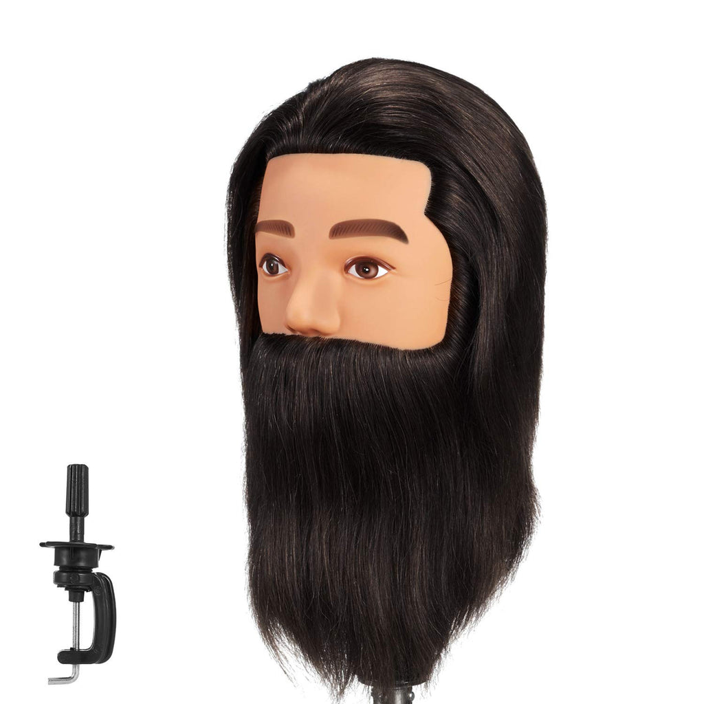 Male Mannequin Head with Human Hair for Hairdressing & Styling Practice