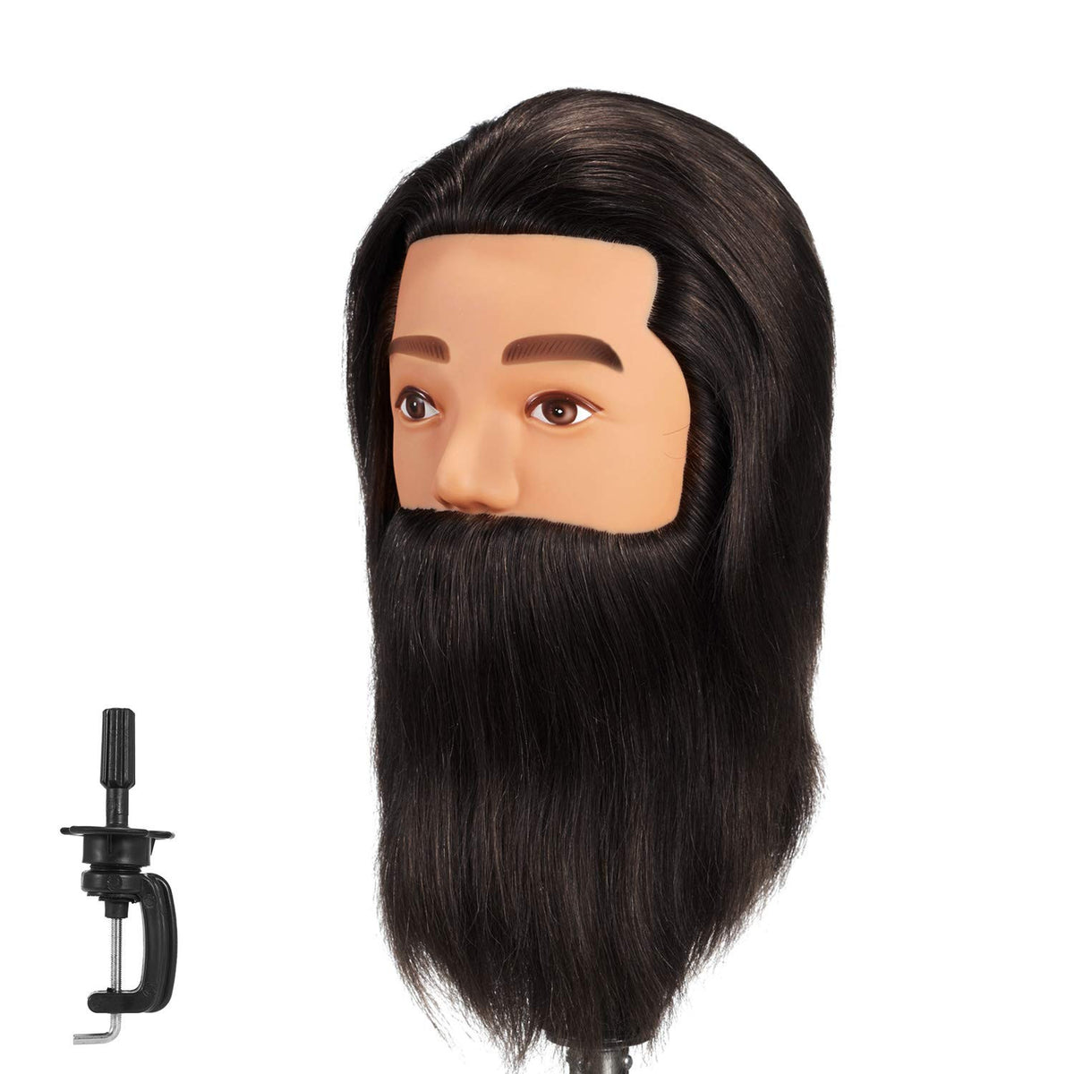 Male Mannequin Head with Human Hair for Hairdressing & Styling Practice