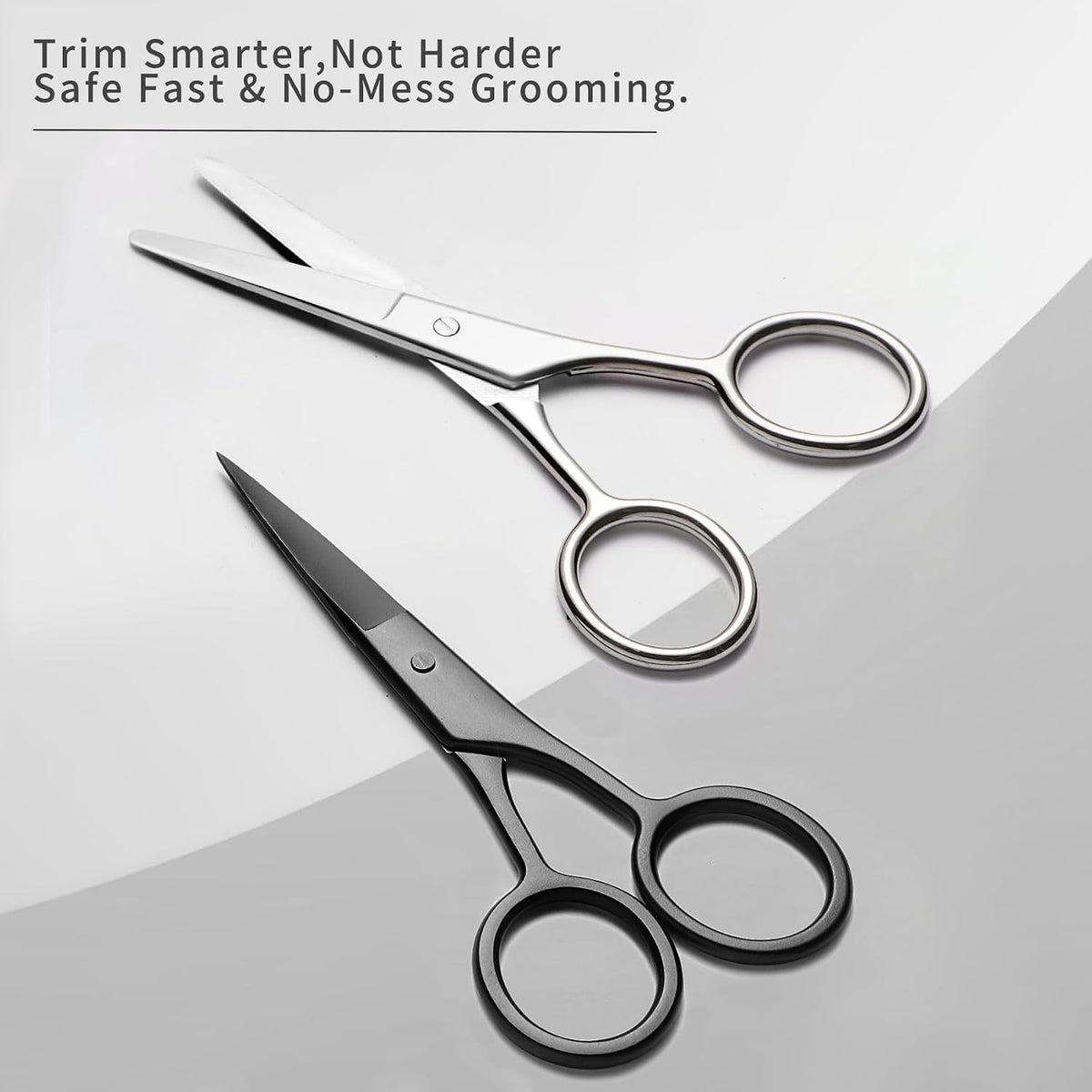 Small Grooming Scissors for Face & Body Hair Trimming - Dual Tips