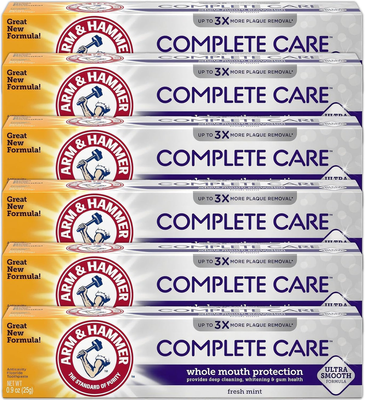 Complete Care Toothpaste Pack of 6 - Fluoride Enamel & Tartar Control