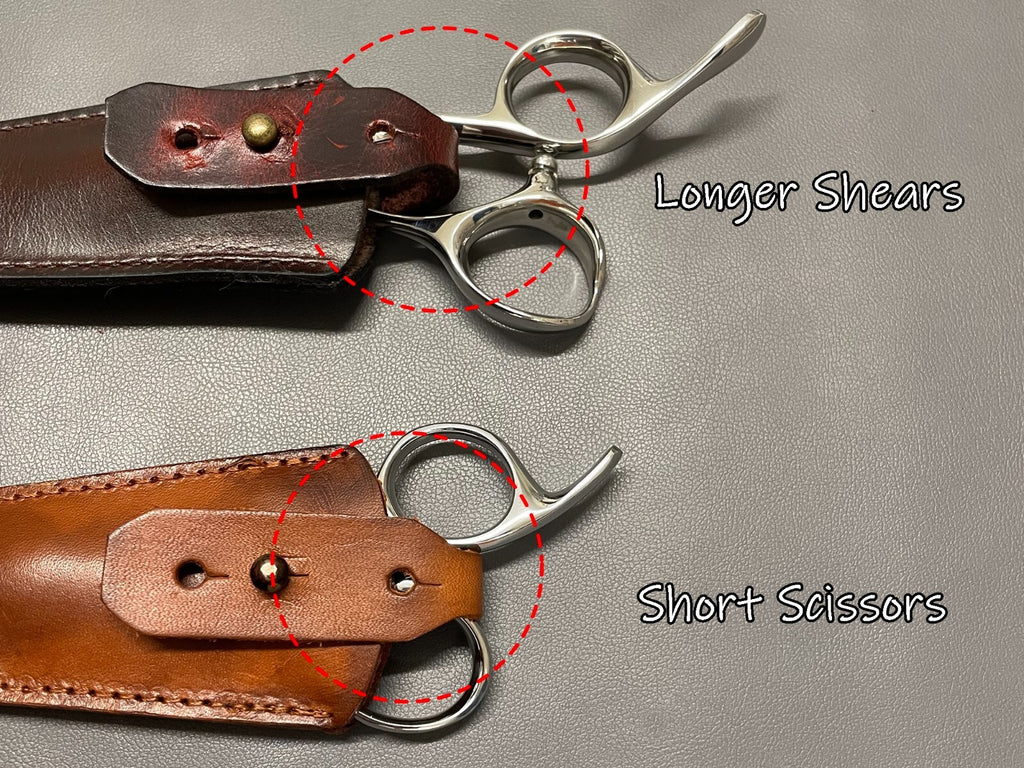 Genuine Leather Dark Brown Hair Scissors Case with Adjustable Strap