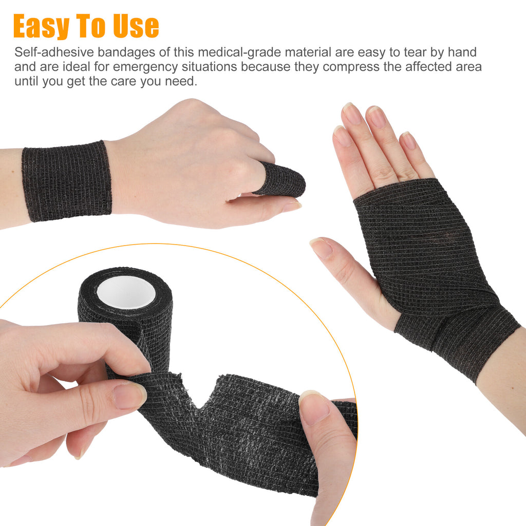 Self-Adhesive Cohesive Bandage Wrap 2" x 5 yd - Wrist/Tattoo Gripping Tape
