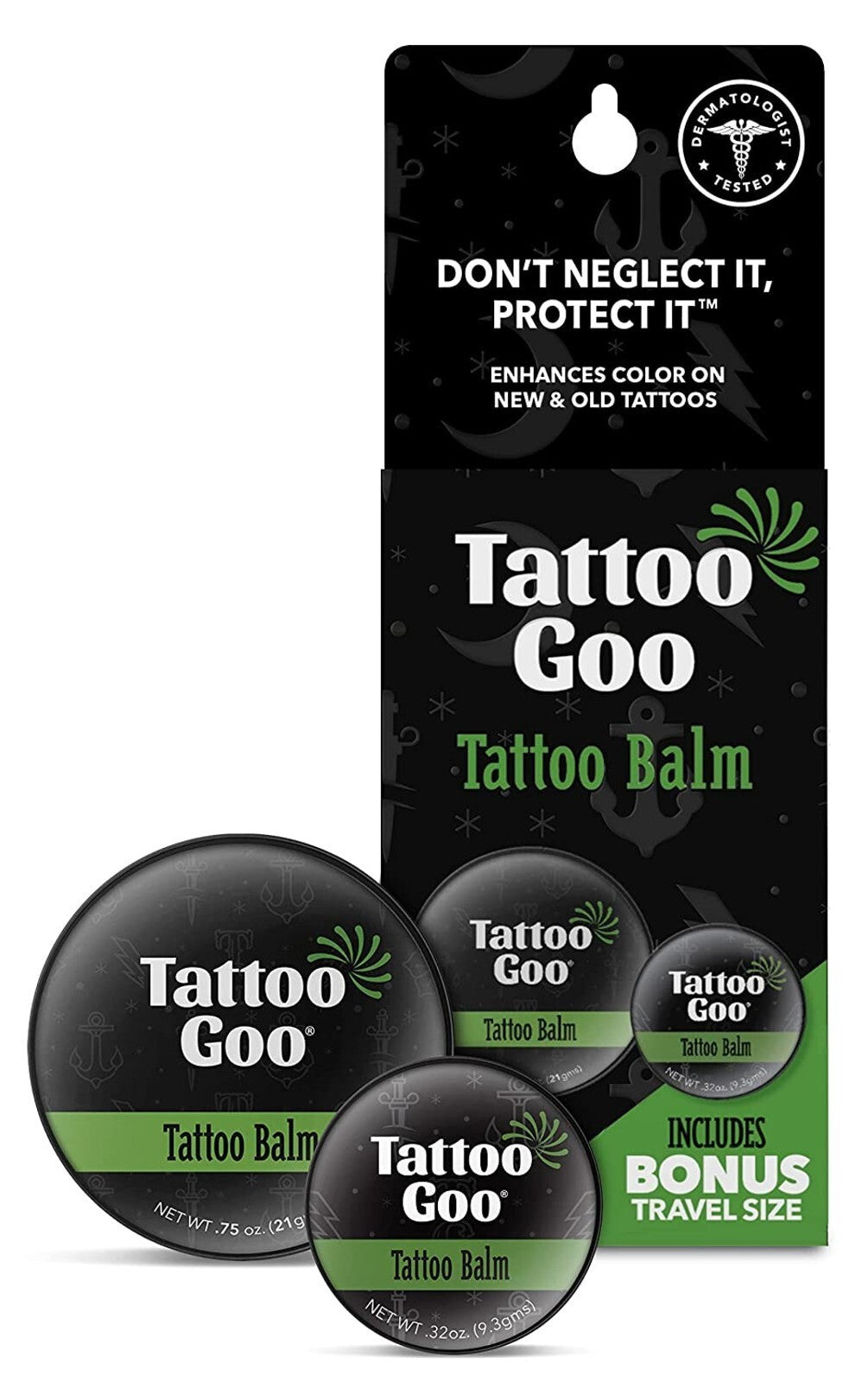 Tattoo Aftercare Balm - Goo Balm Travel Size 0.75 oz & 0.33 oz Tin