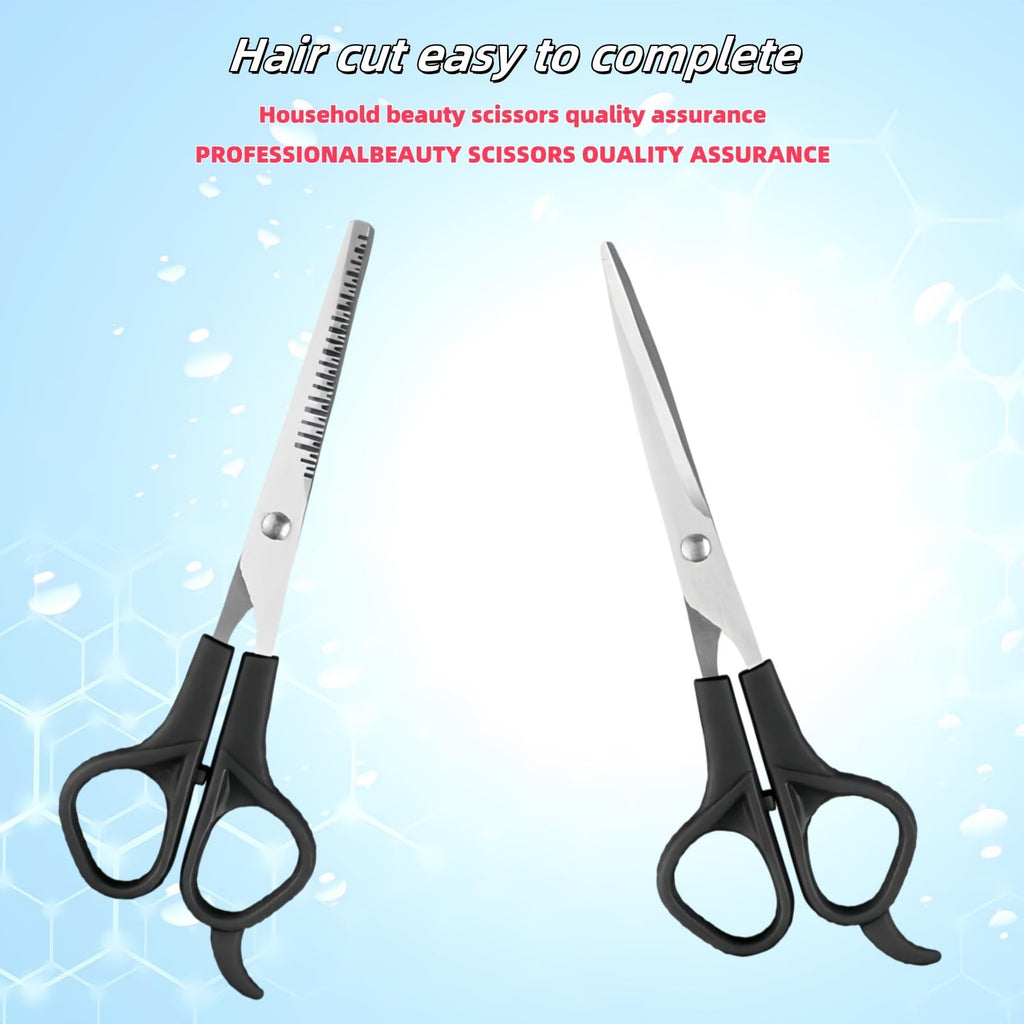 Professional Stainless Steel Hair Cutting Shears Set with Thinning Scissors & Comb