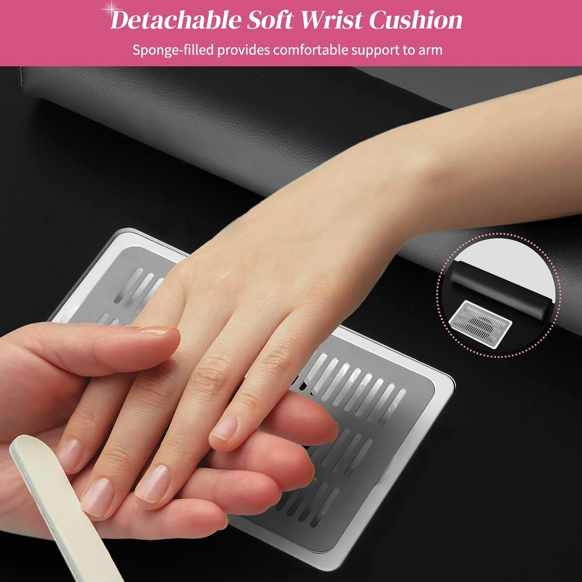 Manicure Table with Storage Drawers and Dust Collector - Professional Nail Desk
