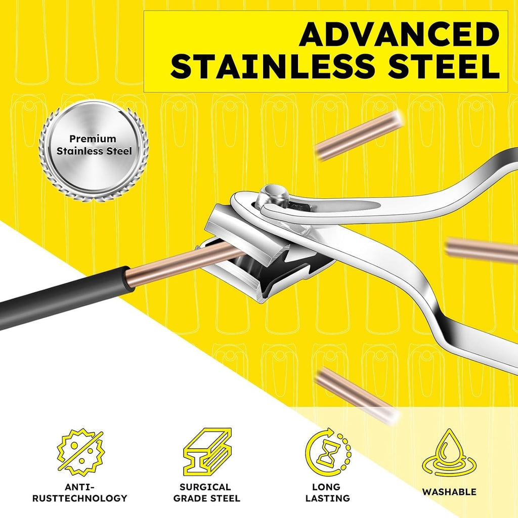 Heavy Duty Large Toenail Clippers for Seniors Thick Nails - Ergonomic & Rotatable