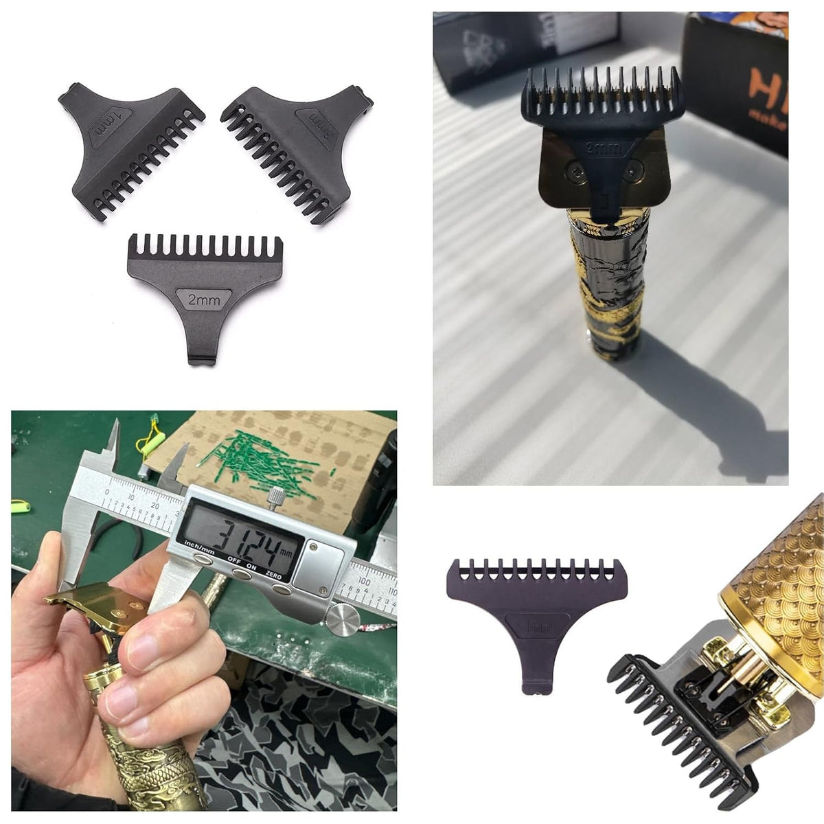 8 Pack Hair Clipper Guide Comb Set with 1mm, 2mm, 3mm Lengths and Protection Guard