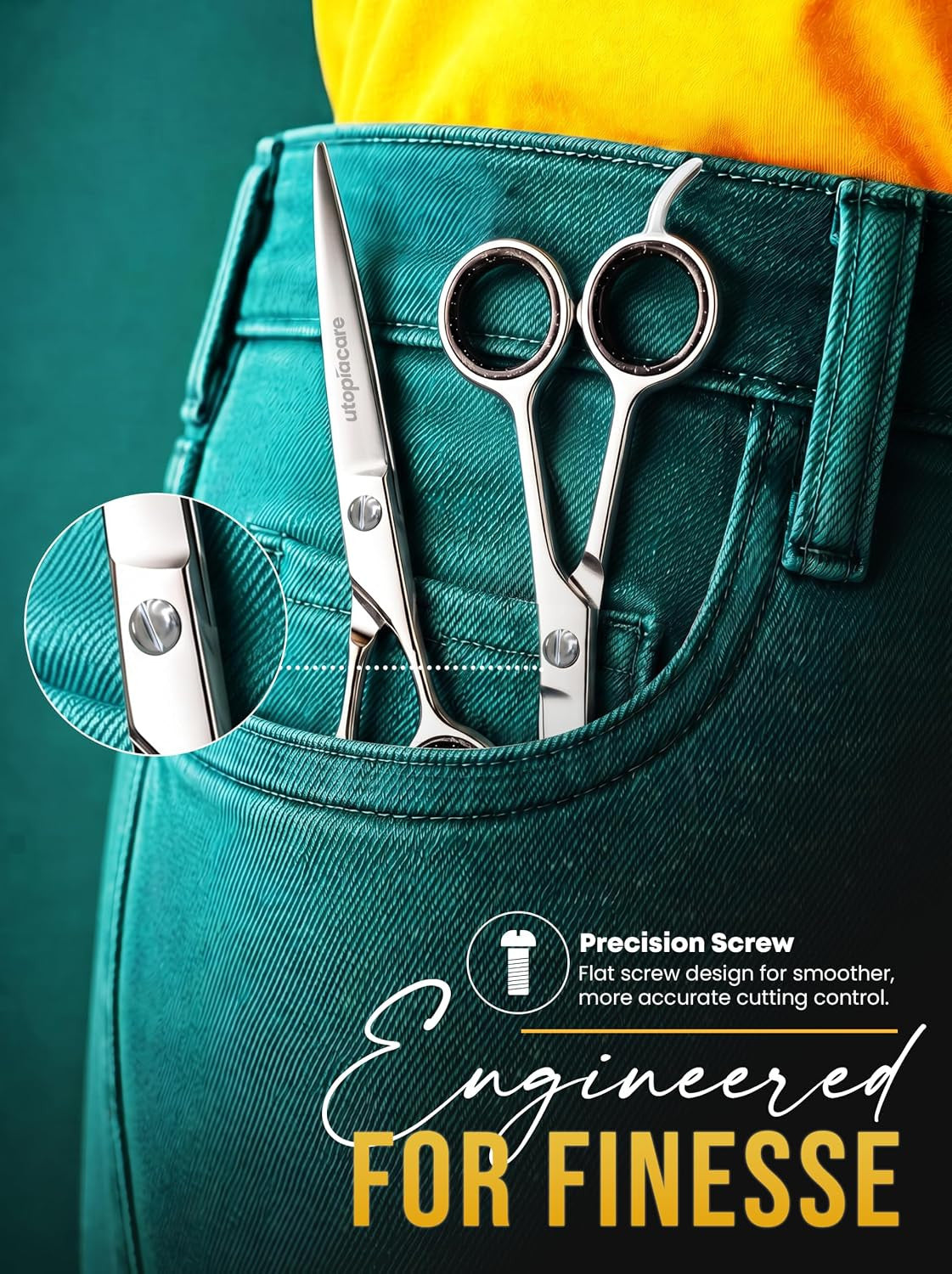 6.5-Inch Stainless Steel Hair Cutting Scissors for Barbers & Stylists