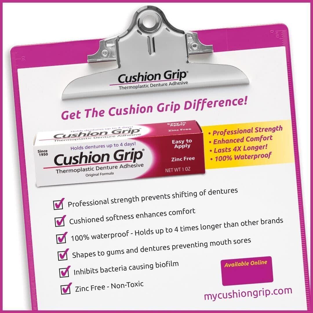 Denture Cushion Grip Thermoplastic Reliner 1oz - Soft, Pliable, Non-Toxic