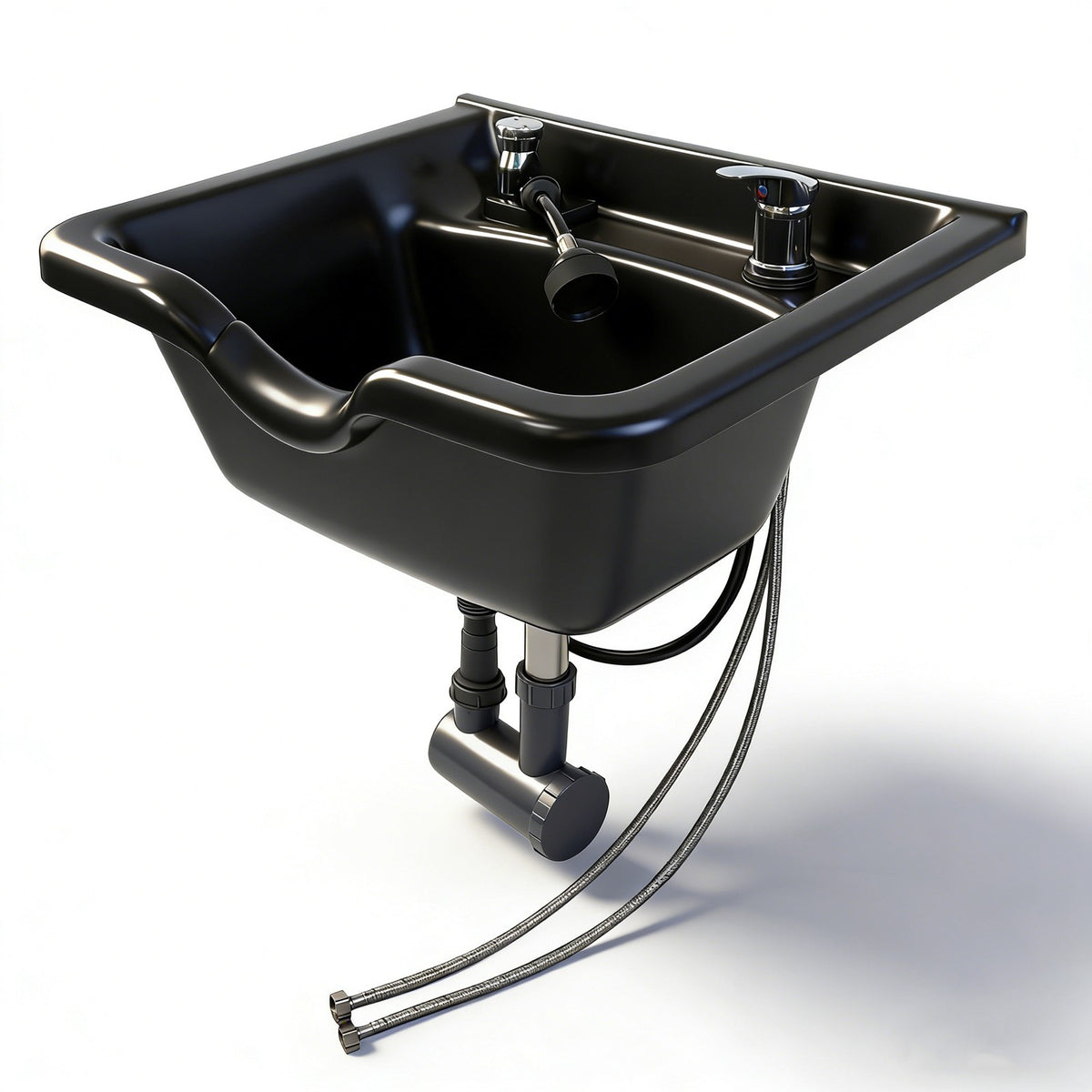 Wall-Mounted Shampoo Sink with Accessories for Hair Salon & Barber Shop