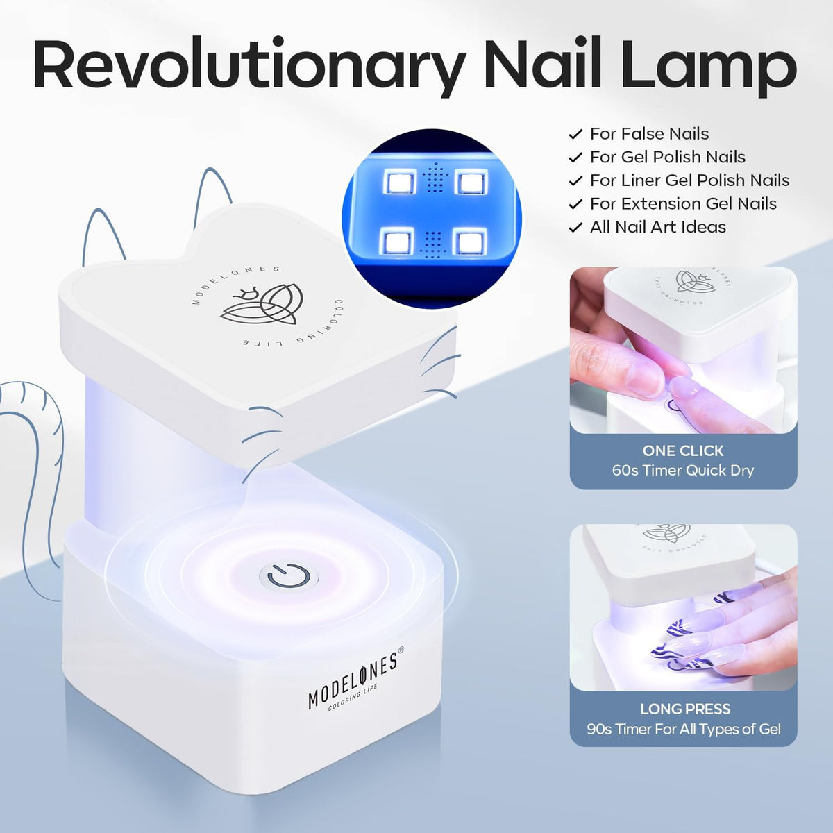 Gel Nail Kit with UV Light & 9-In-One Nail Glue - Medium Almond Tips