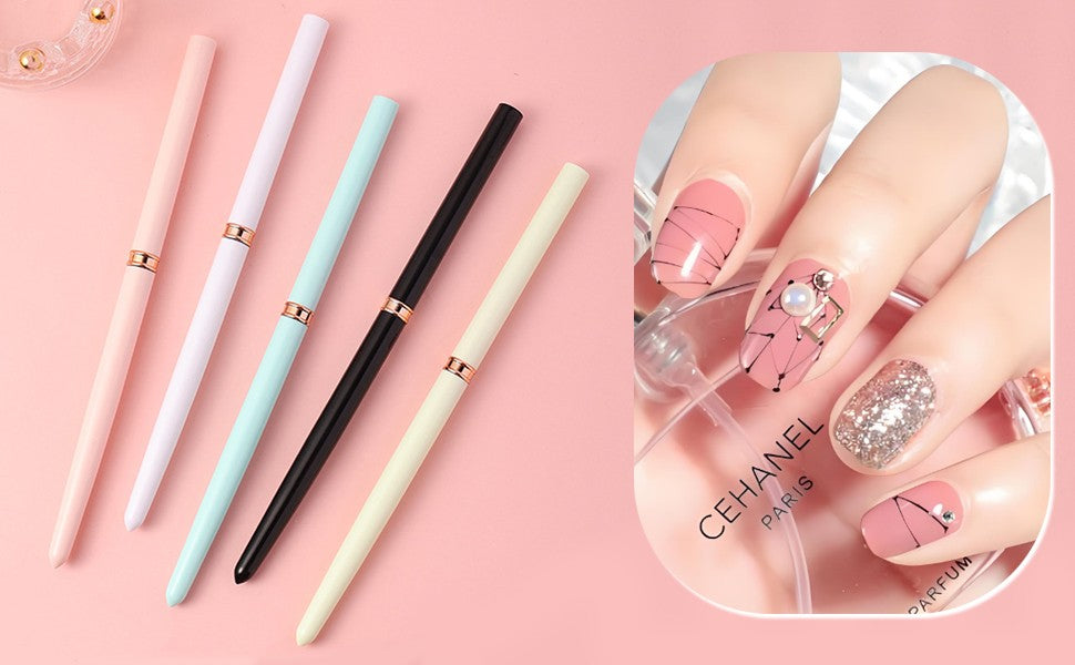 5-Pack Nail Art Liner Brushes Set for Fine Detail Painting