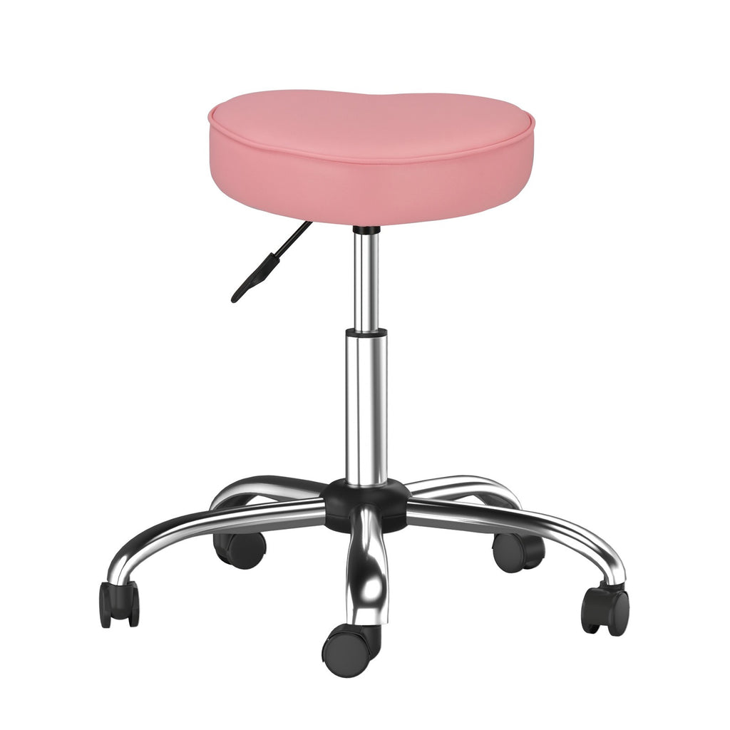 Ergonomic Rolling Stool with Heart-Shaped Seat for Salon & Tattoo Artists
