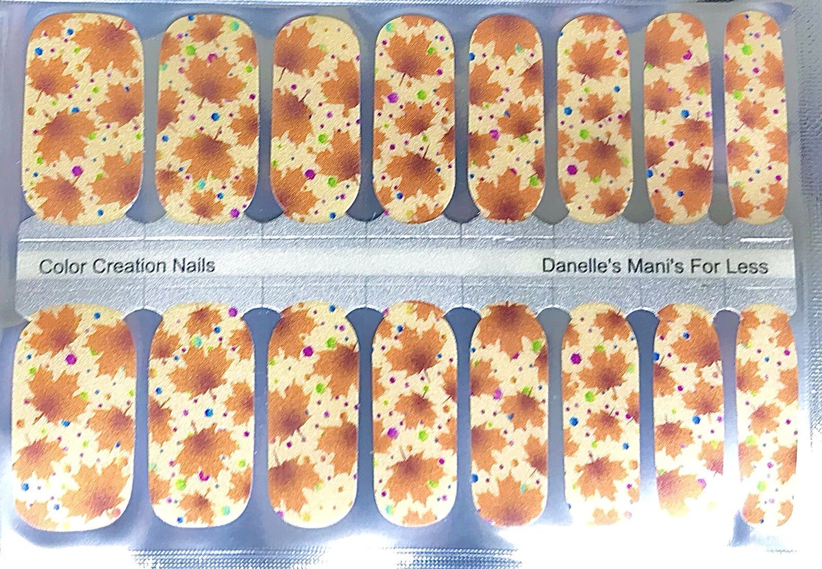 Color Nail Polish Strips - Fall Fetti 16 Count Nail Wraps