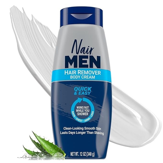 Men's Body Hair Removal Cream - Fast, Effortless Depilatory for Coarse Hair 12Oz