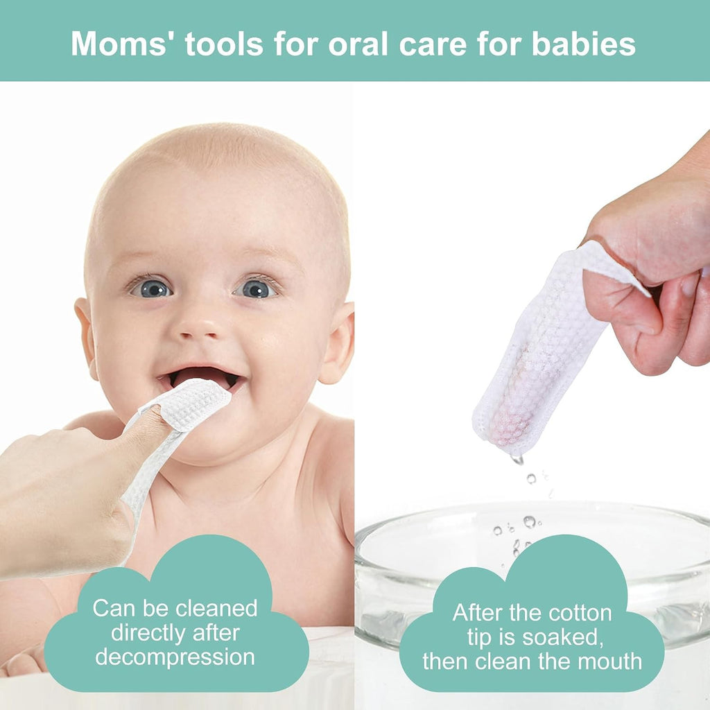 Baby Tongue Cleaner Wipes & Finger Toothbrush Set - Gentle Oral Hygiene