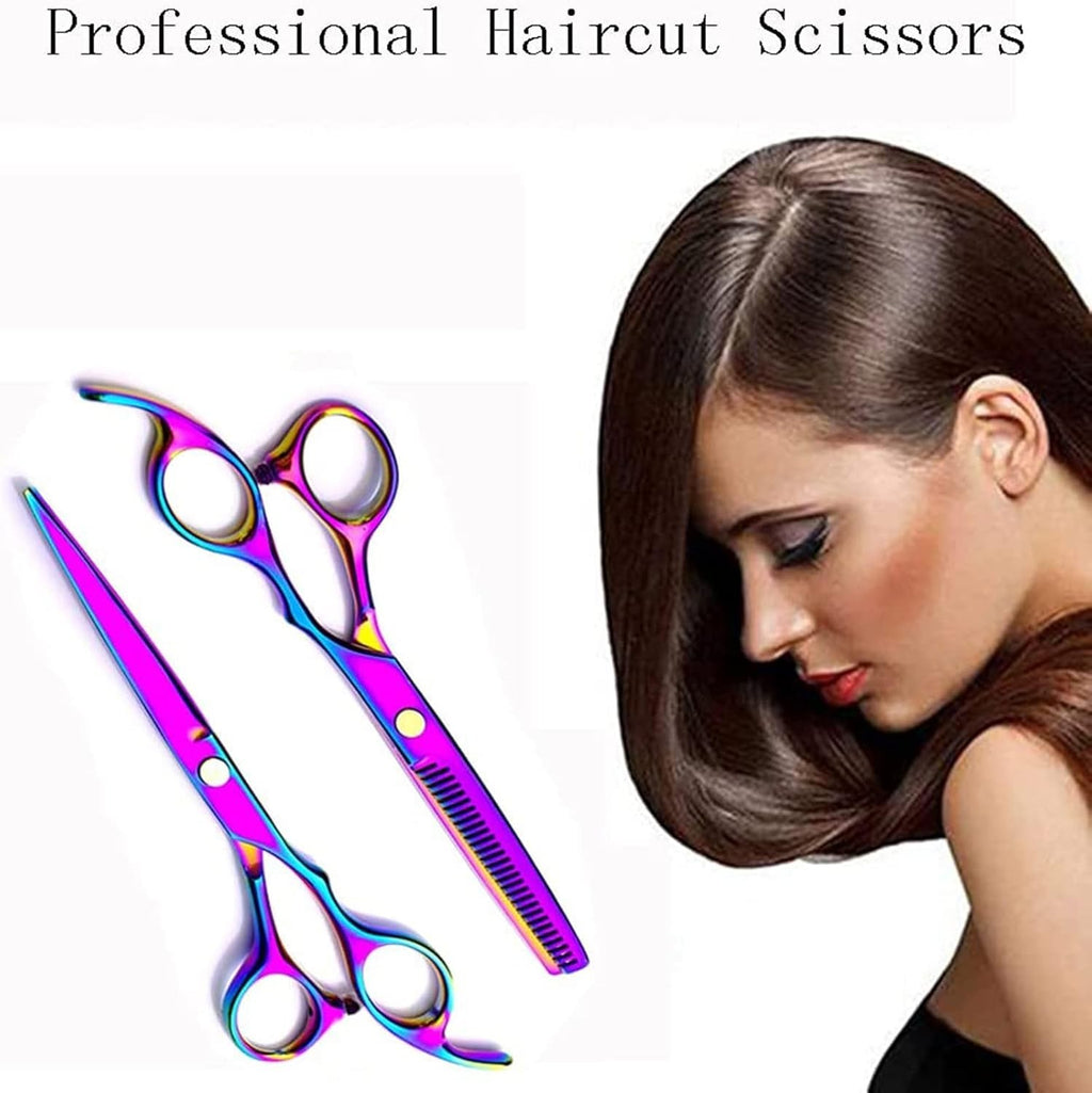 Pet Grooming Scissors Kit with Curved, Straight & Thinning Shears Stainless Steel Comb