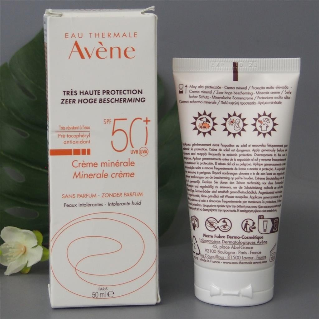 High SPF Mineral Sunscreen Cream SPF50+ Fragrance-Free 50ml for Sensitive Skin