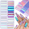Glass Nail Art Stickers 10 Sheets Gradient Mirror Broken Glass Effect