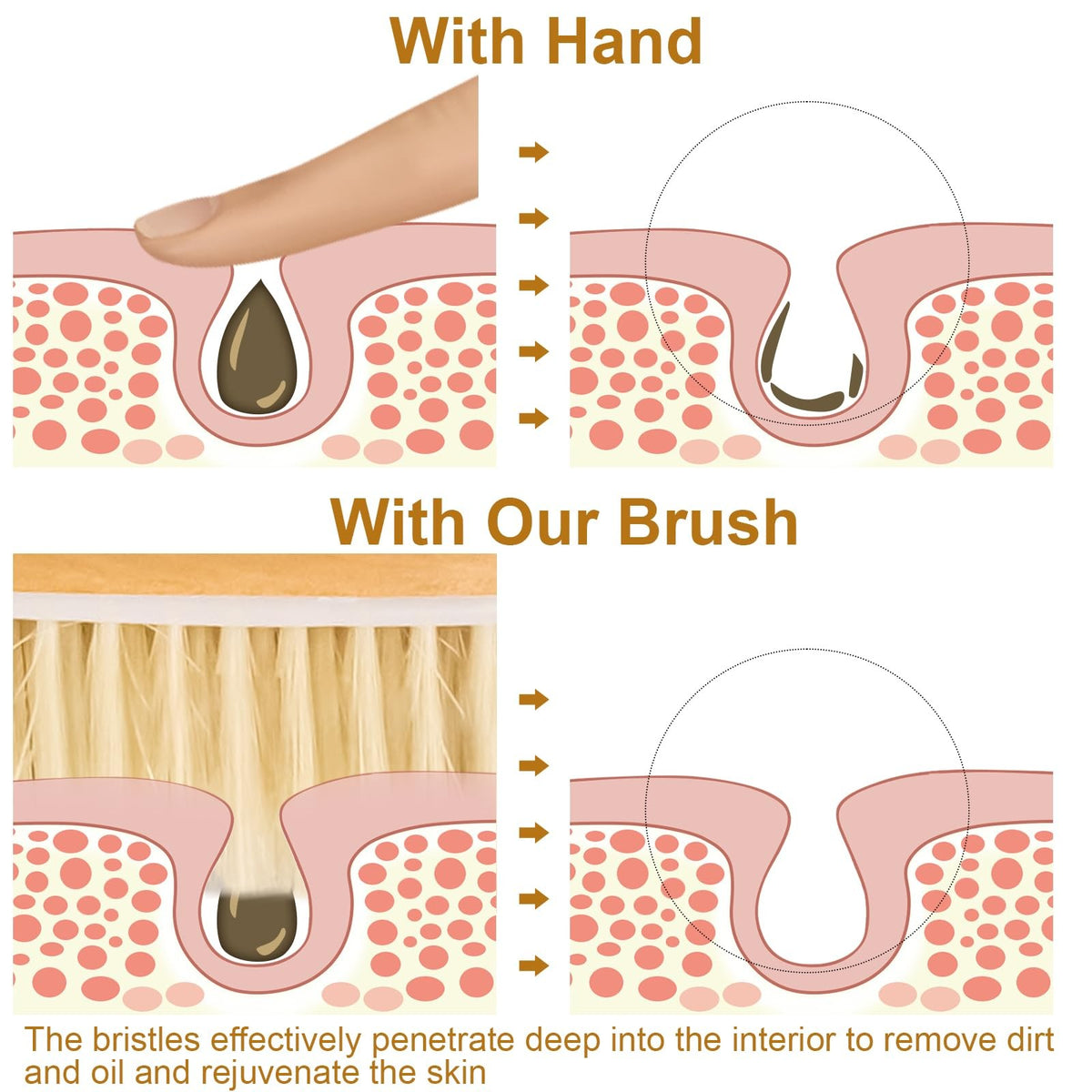 16.5-Inch Wooden Back Scrubber with Curved Handle for Shower & Exfoliating