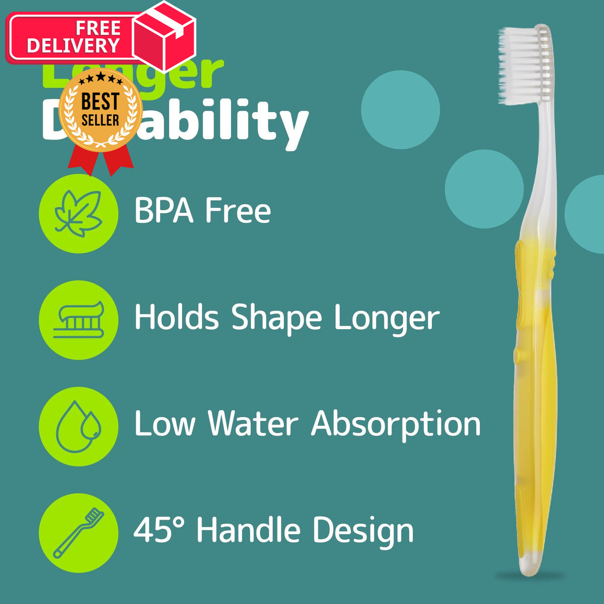 Extra Soft Toothbrushes Pack of 5 - Gentle Plaque Removal for Sensitive Gums