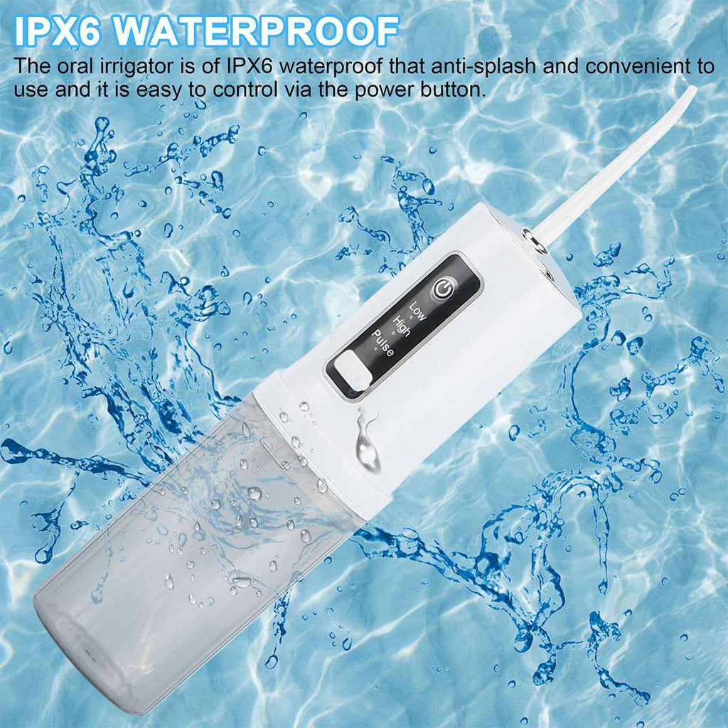 Cordless Water Flosser Oral Irrigator Teeth Cleaner with Tongue Scraper
