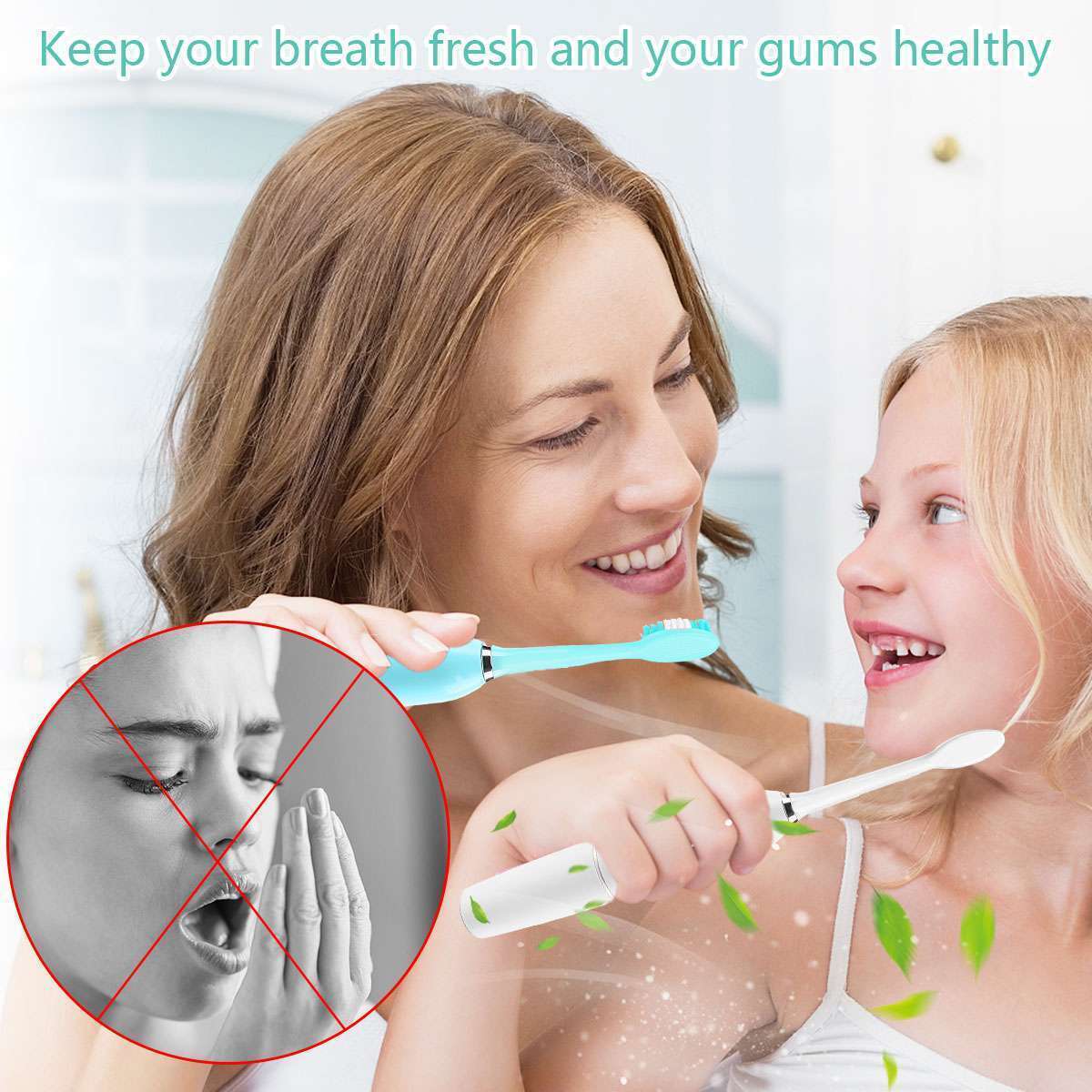 Wireless Electric Toothbrush Flosser Set with 5 Modes and Water Jet