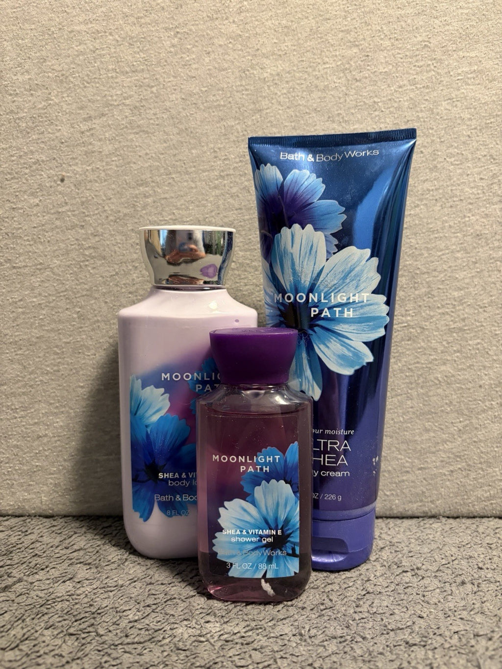 Bath & Body Works Moonlight Path Shea & Vitamin E Body Care Set - Retired Lot of 3