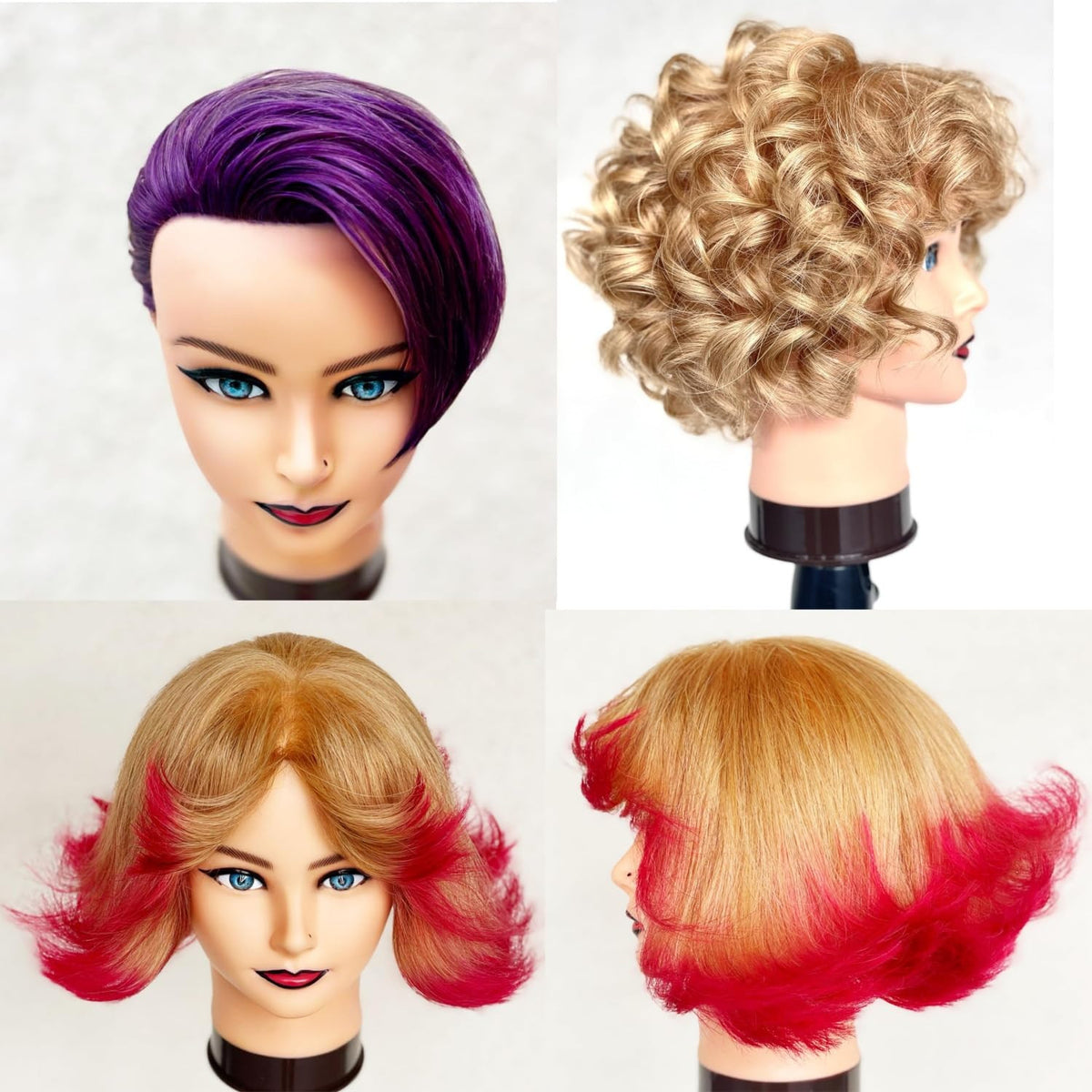 20-22 Inch Female Human Hair Mannequin Head for Hairdressing