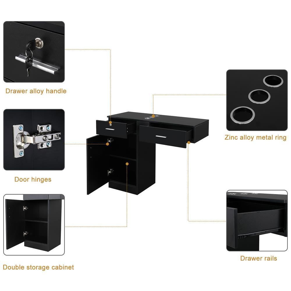 Salon Hairdressing Storage Cabinet with Drawers & Locking Doors