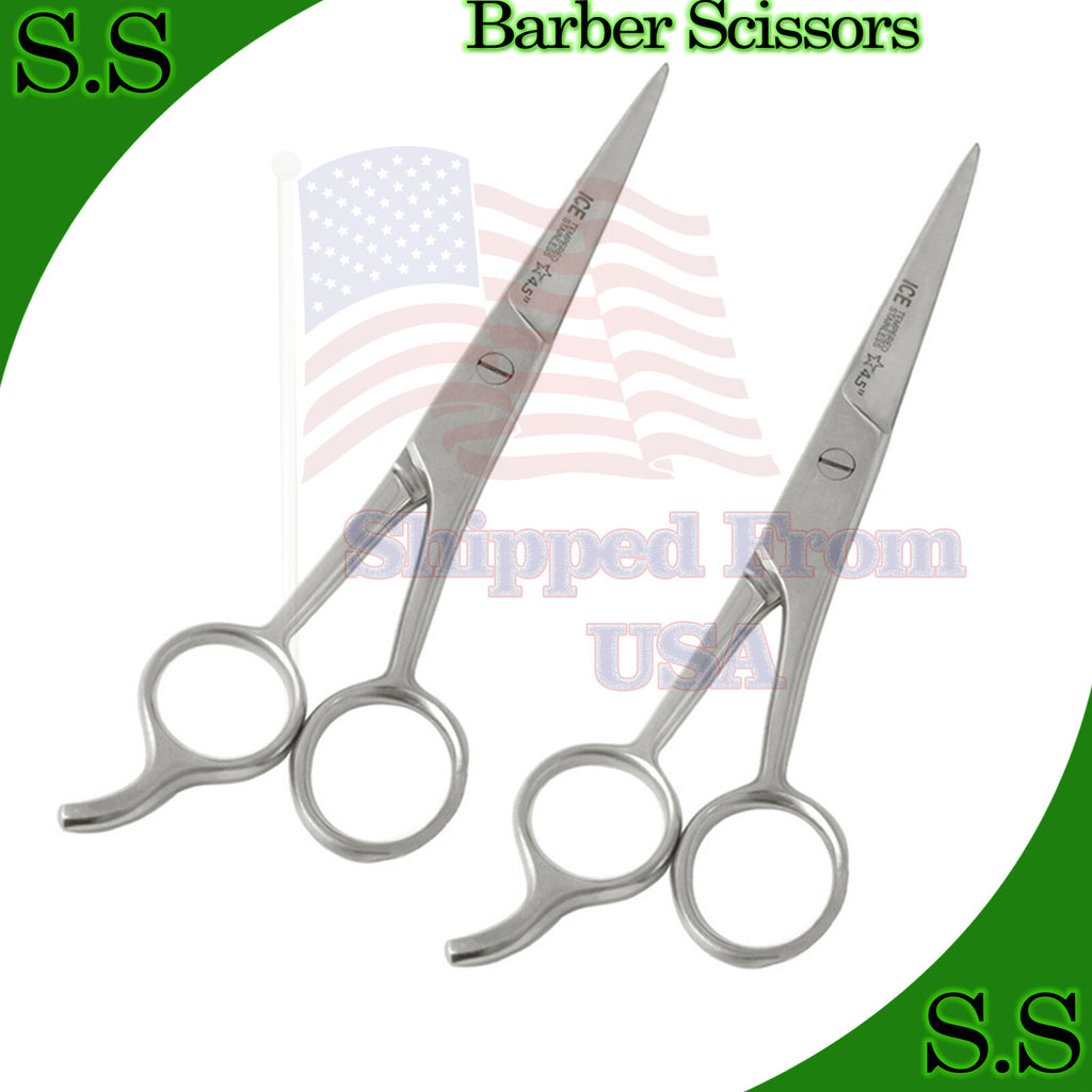 Professional Hair Cutting Scissors Set Stainless Steel Barber Shears - 2 Pieces