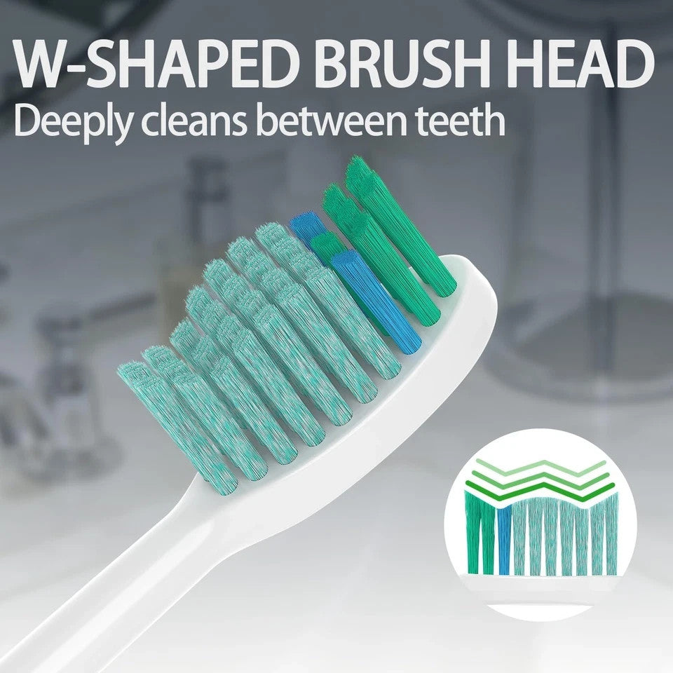 Medium Bristle Toothbrush Heads Refill 6 Pack for TAO Clean Toothbrushes