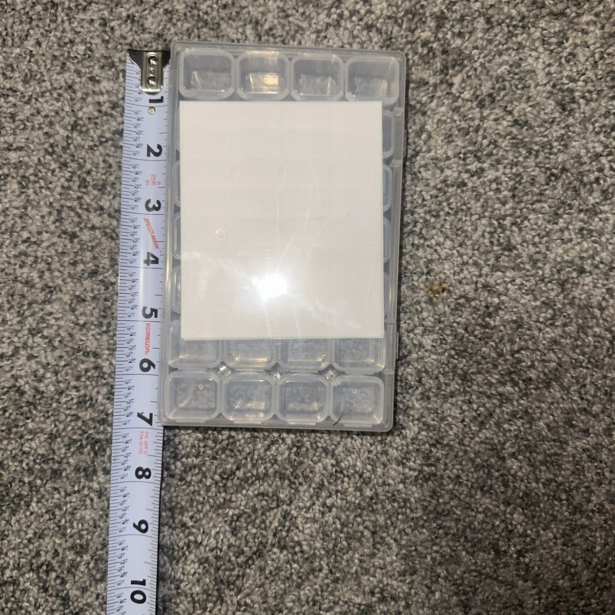 (2 Pack) 28-Grid Nail Art Storage Box with Clear Compartments & Labels, Rhinestones Organizer
