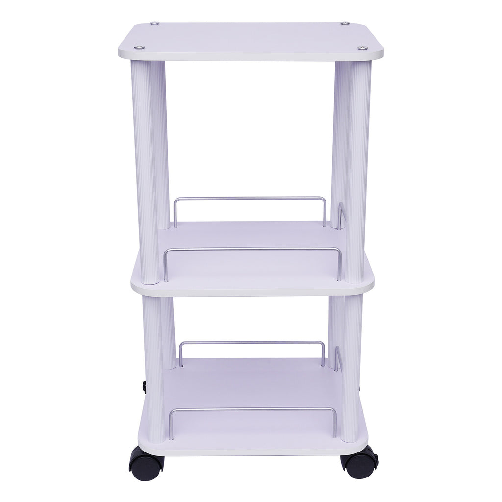 Salon Spa Beauty Equipment Storage Trolley Cart with 3 Shelves and Wheels