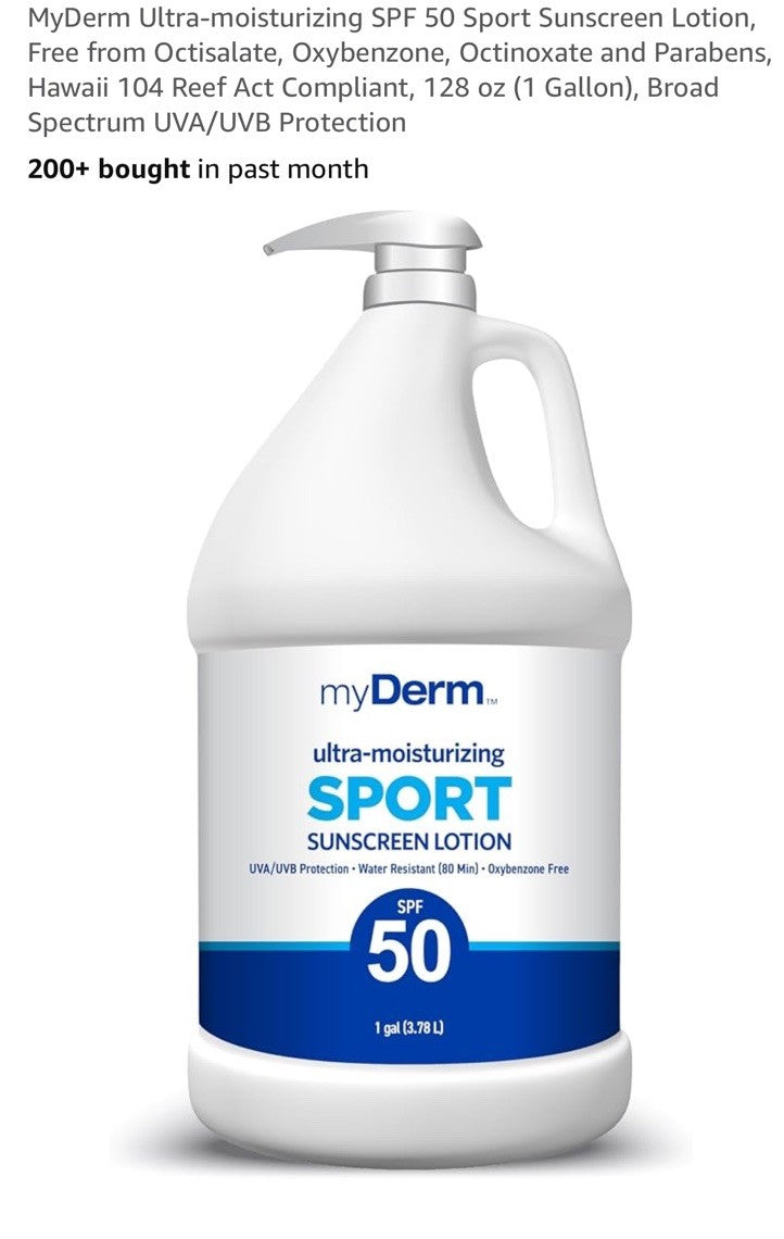 Ultra Sunscreen SPF 50 - Moisturizing Sport Sunscreen Gallon
