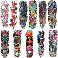 Full Arm Temporary Tattoos Sleeves - 12 Sheets Colorful Sticker Set 7" x 19"