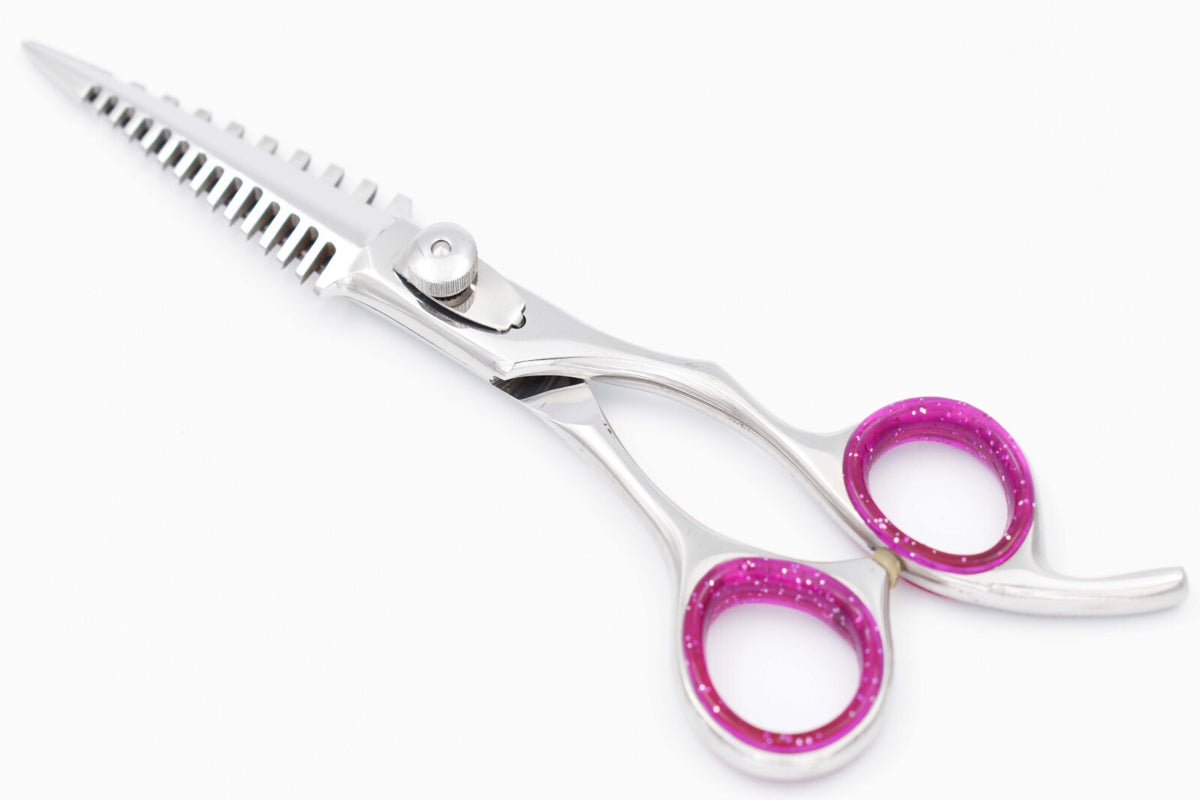 6 Inch Hair Cutting & Thinning Shears with Fish Bone Handle - Professional Barber Scissors