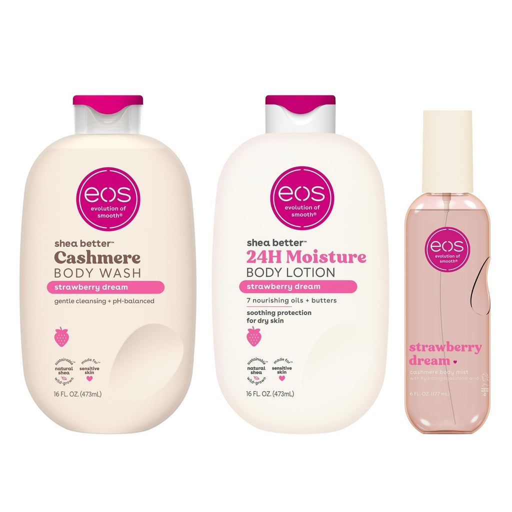 Strawberry Body Wash, Body Mist & Lotion Set - Fragrance Gift Set